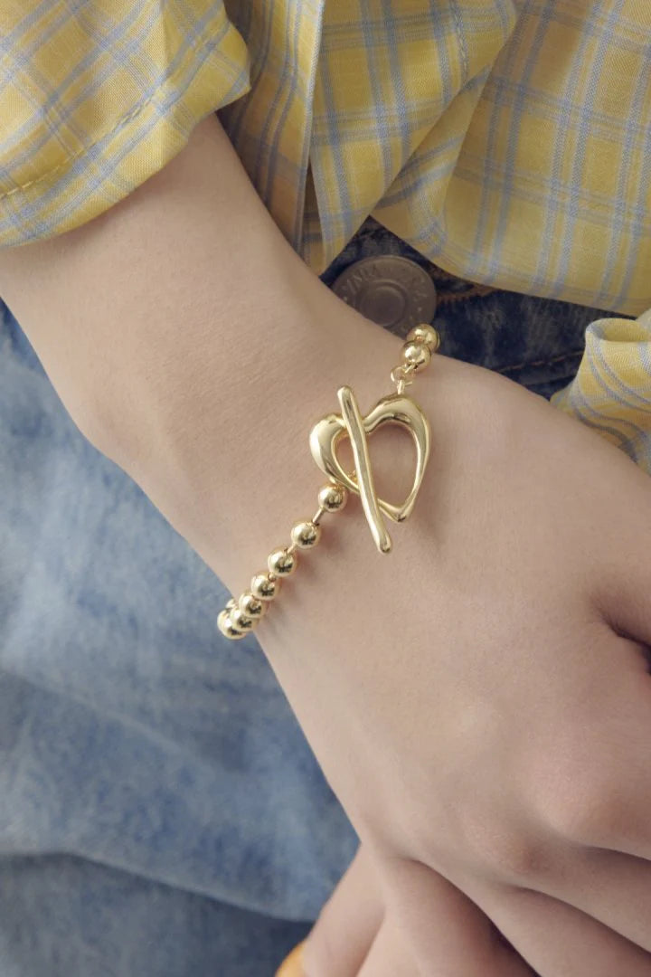 GOLDY Heart Ball Chain Bracelet