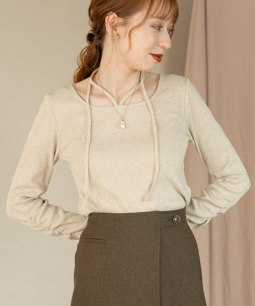 Hinari 綁帶掛頸混色上衣