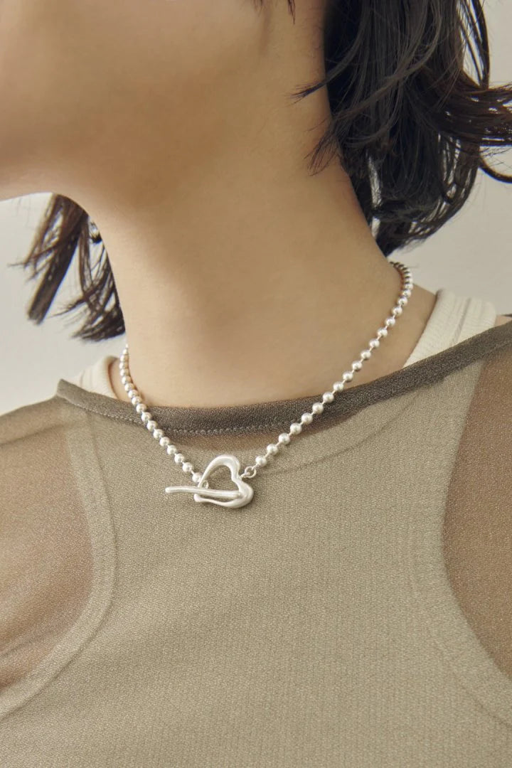 GOLDY Heart Ball Chain Necklace