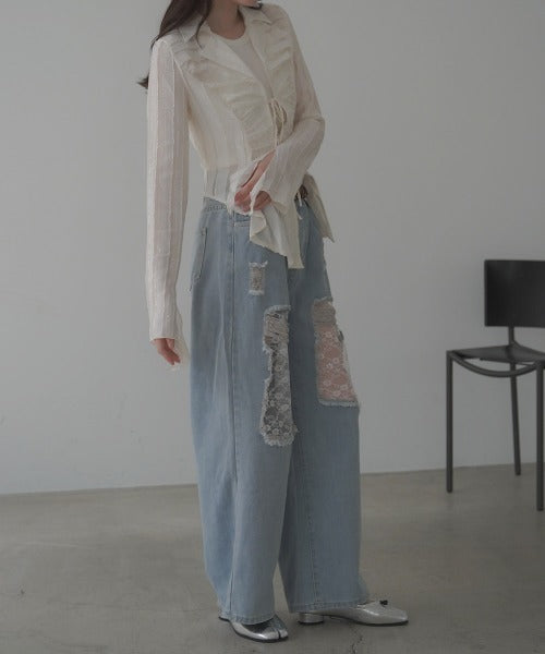 Lace Vintage 直筒牛仔褲