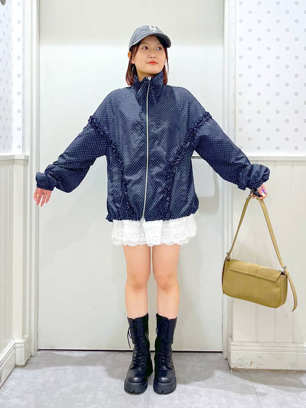 heather 褶邊尼龍 jacket