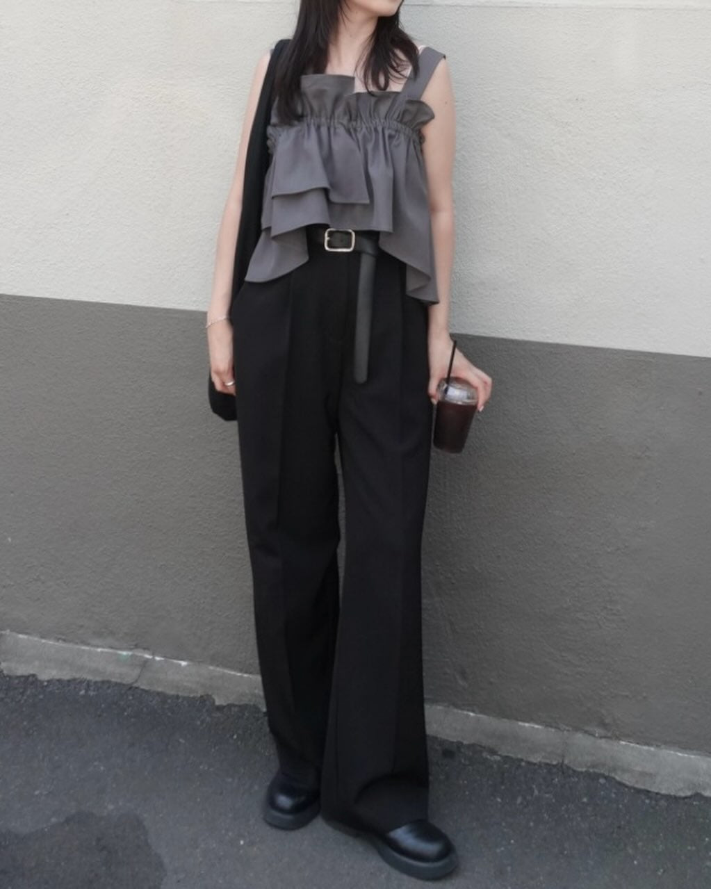 STYLEMIXER asymmetry frill bustier