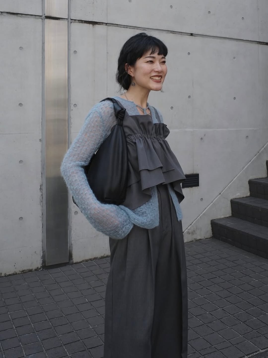 STYLEMIXER asymmetry frill bustier