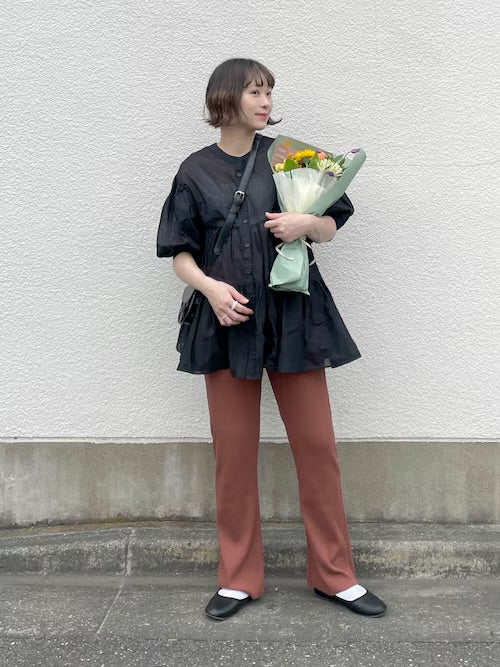 必入手‼️3 way balloon sleeve sheer shirt