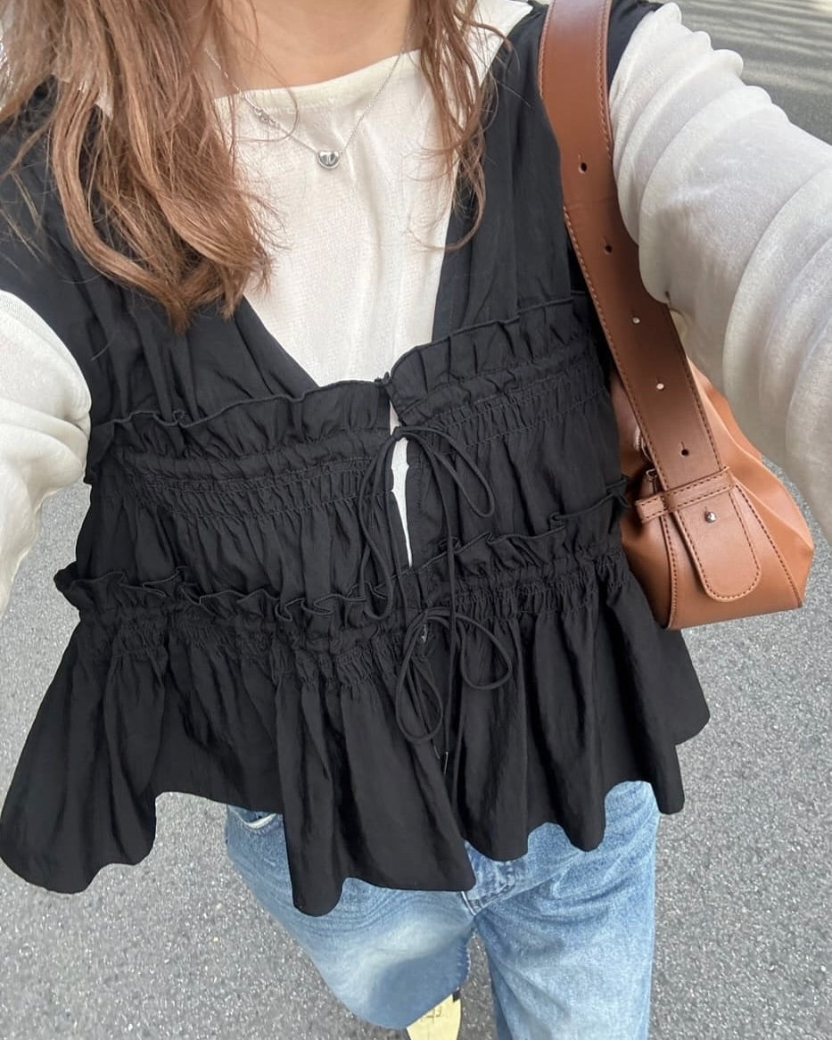 umm. By Discoat 褶褶絲帶sleeveless