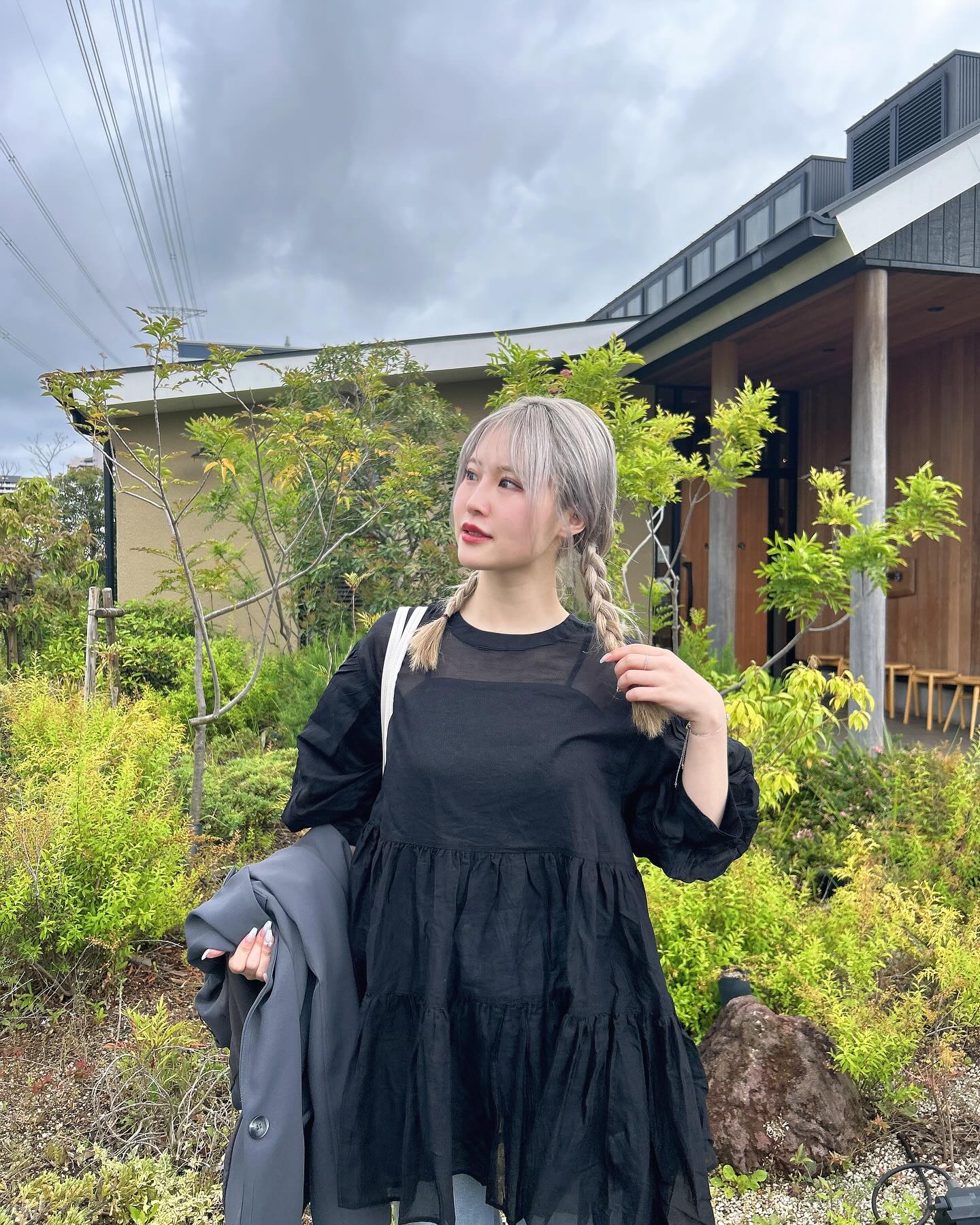 必入手‼️3 way balloon sleeve sheer shirt