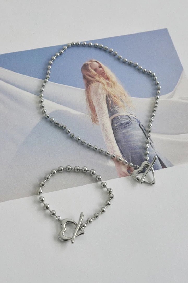 GOLDY Heart Ball Chain Necklace