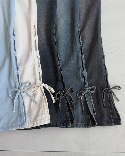 Kutir Ribbon flared denim pants