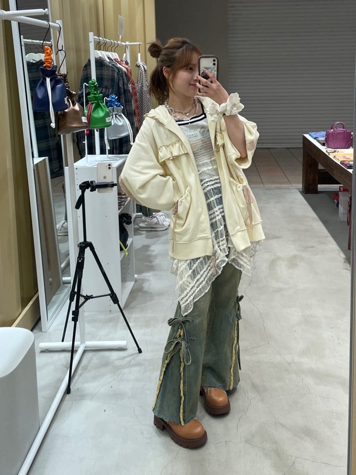 CIAOPANIC 高腰喇叭牛仔褲with ribbon