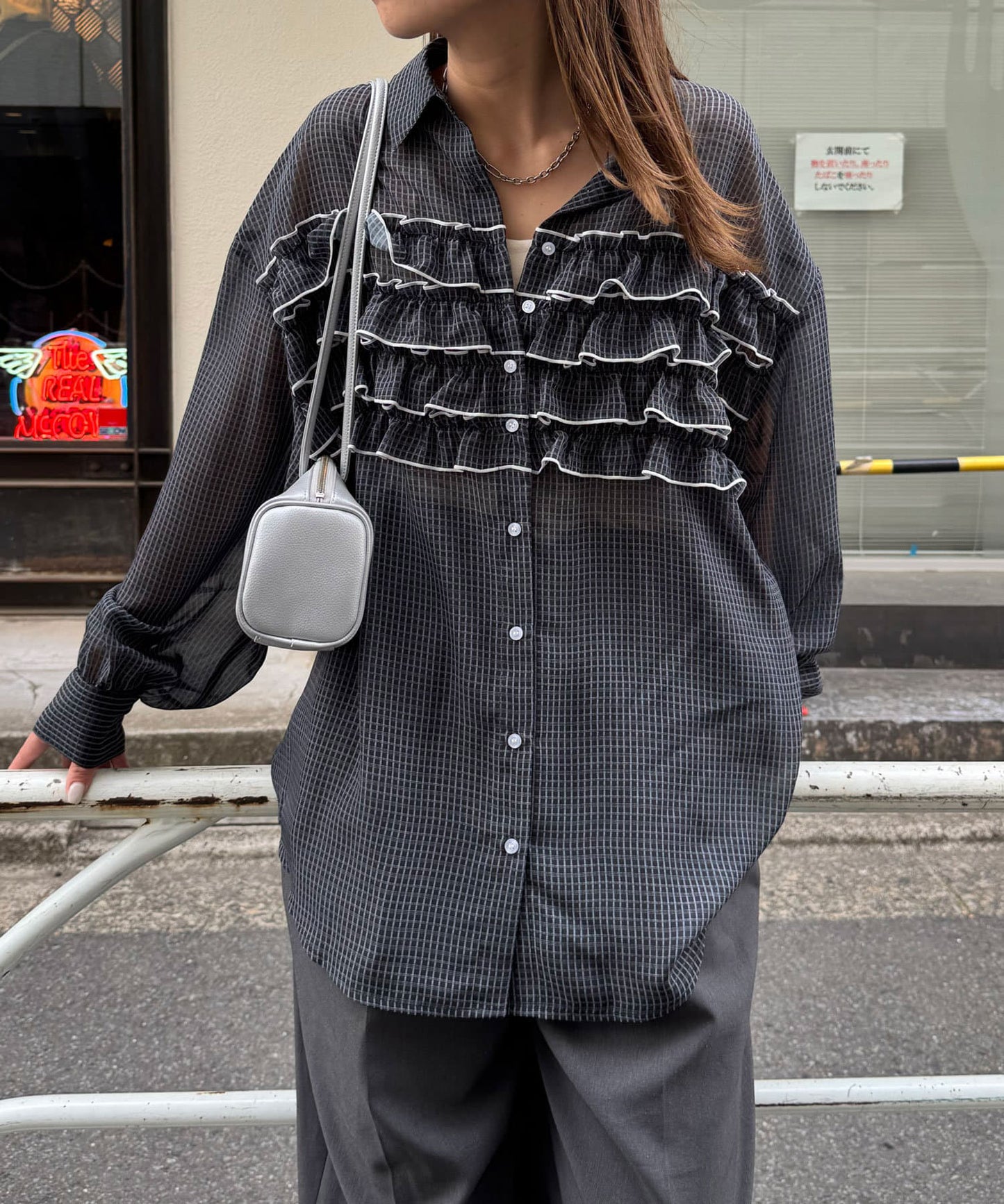CIAOPANIC Ruffle 透透 oversize shirt