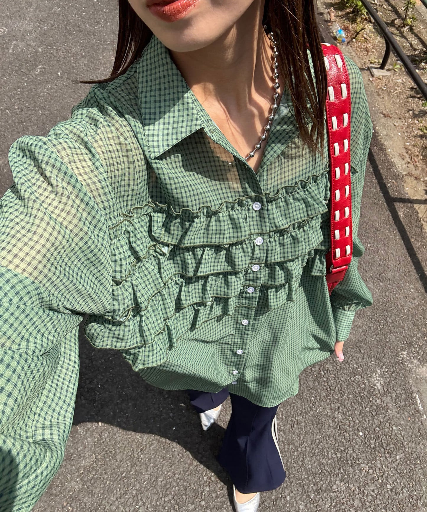 CIAOPANIC Ruffle 透透 oversize shirt