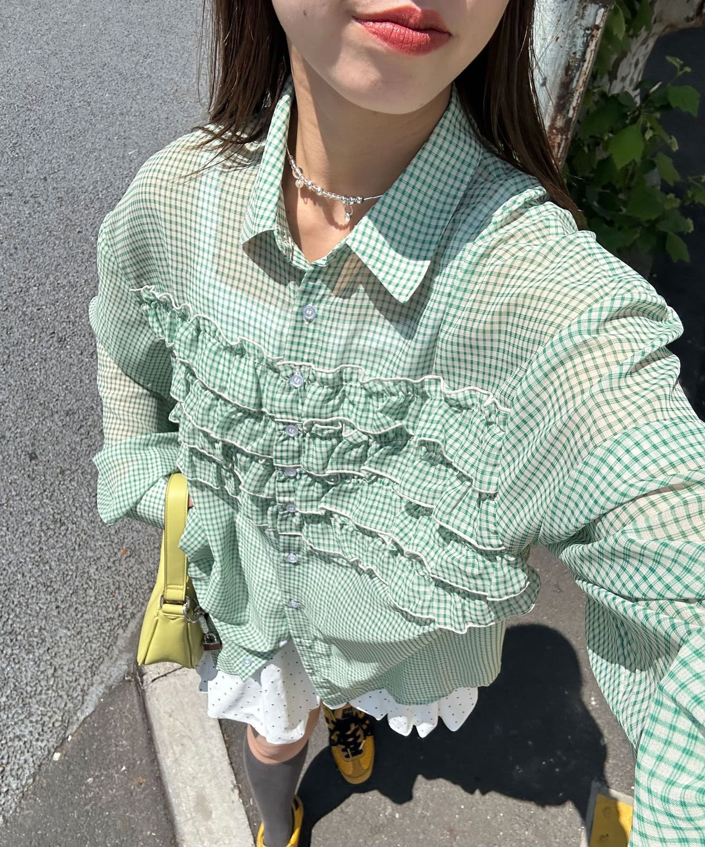 CIAOPANIC Ruffle 透透 oversize shirt