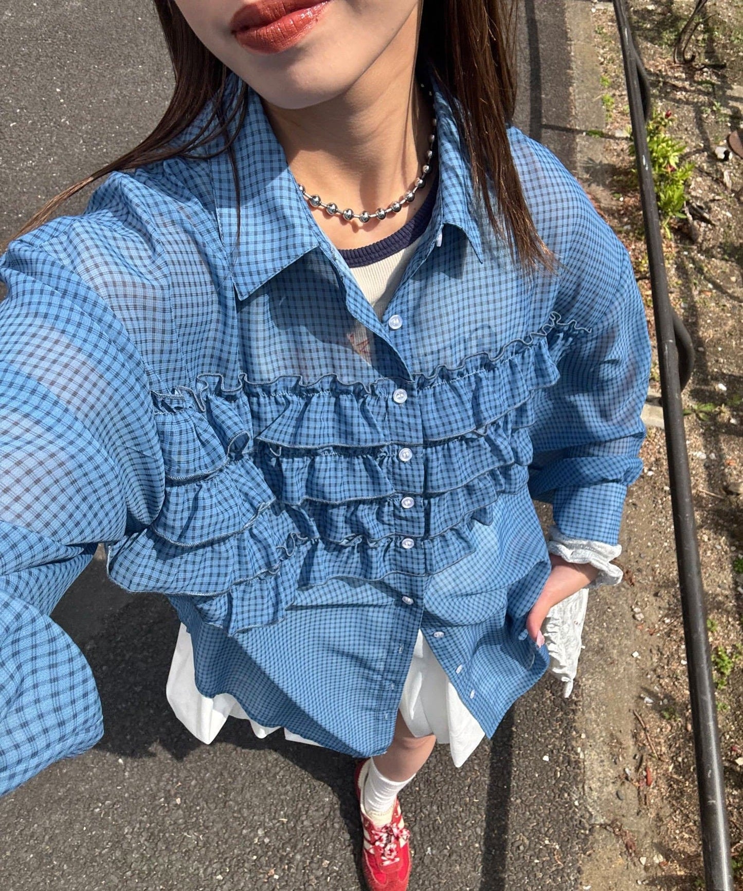 CIAOPANIC Ruffle 透透 oversize shirt