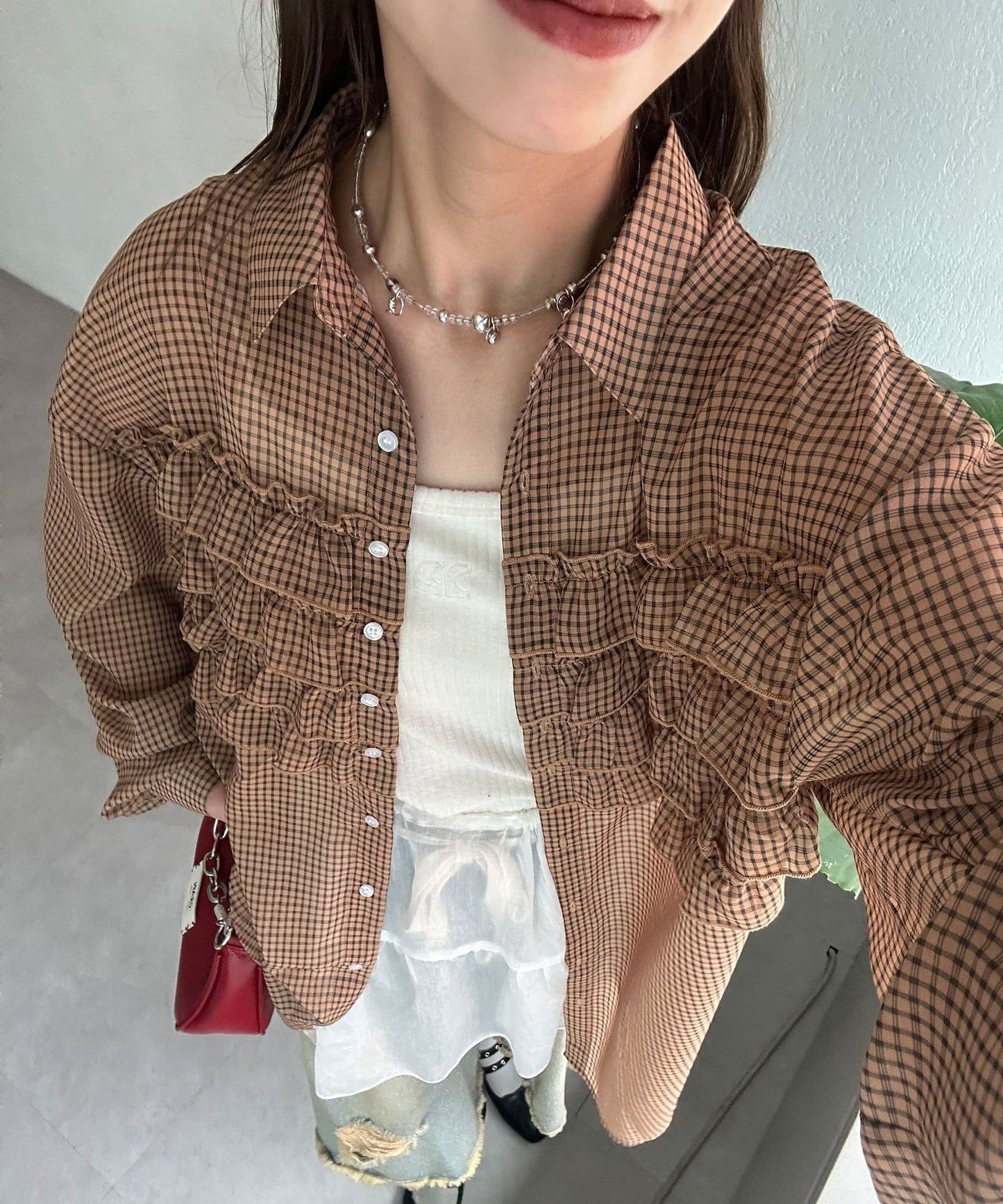 CIAOPANIC Ruffle 透透 oversize shirt