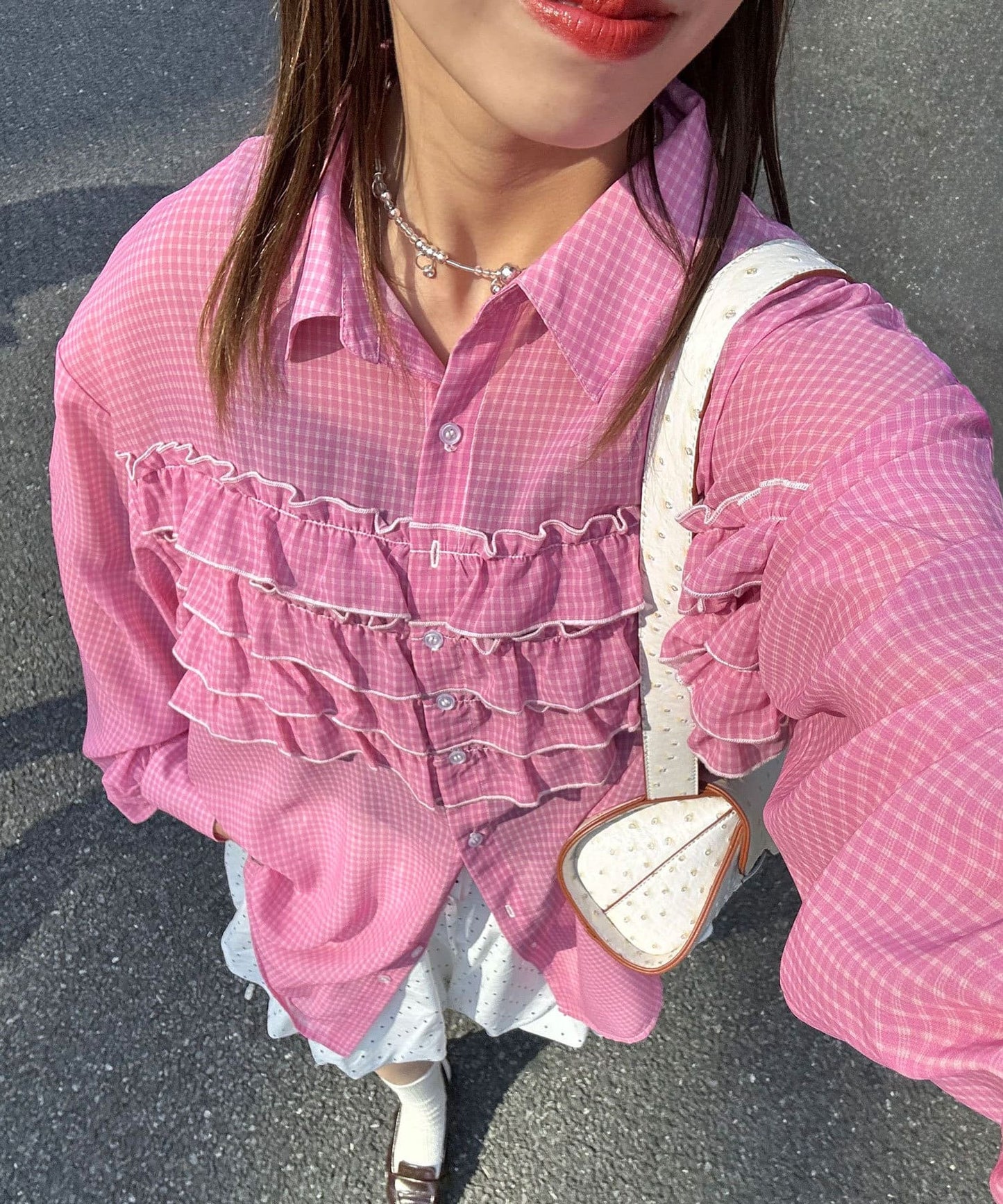 CIAOPANIC Ruffle 透透 oversize shirt