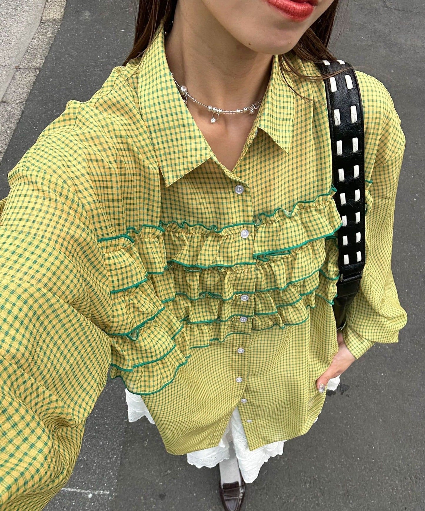 CIAOPANIC Ruffle 透透 oversize shirt