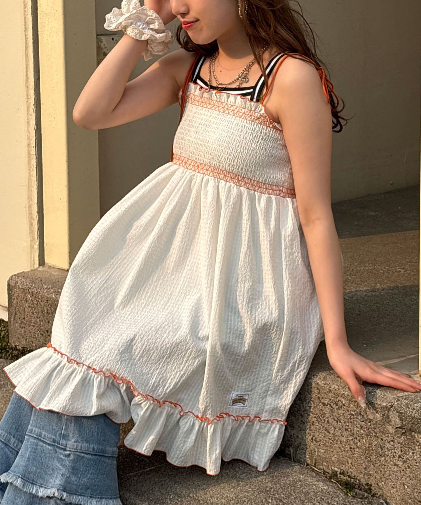 HELLO.SANFRANCISCO 2WAY shirred tunic bare dress