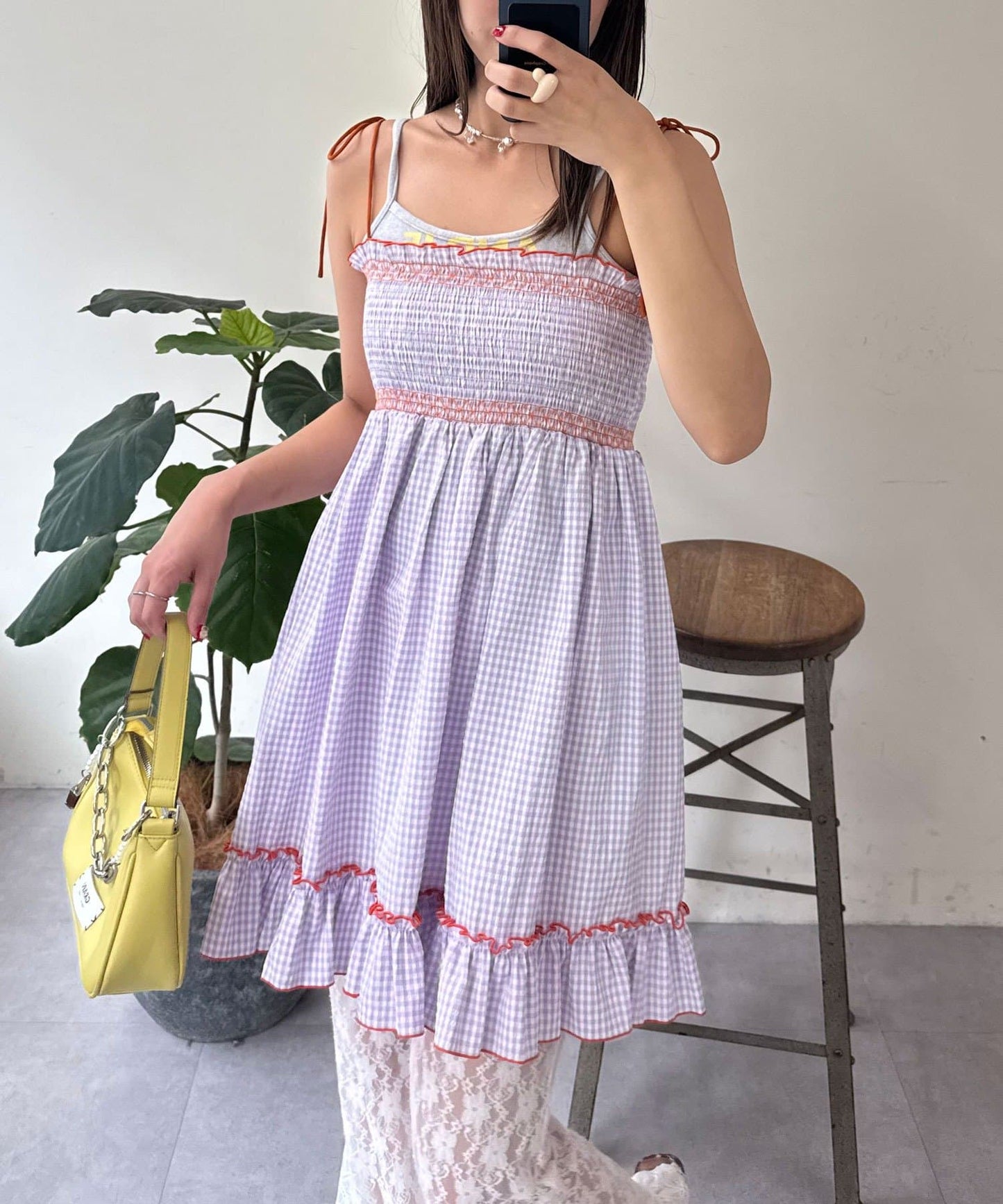 HELLO.SANFRANCISCO 2WAY shirred tunic bare dress