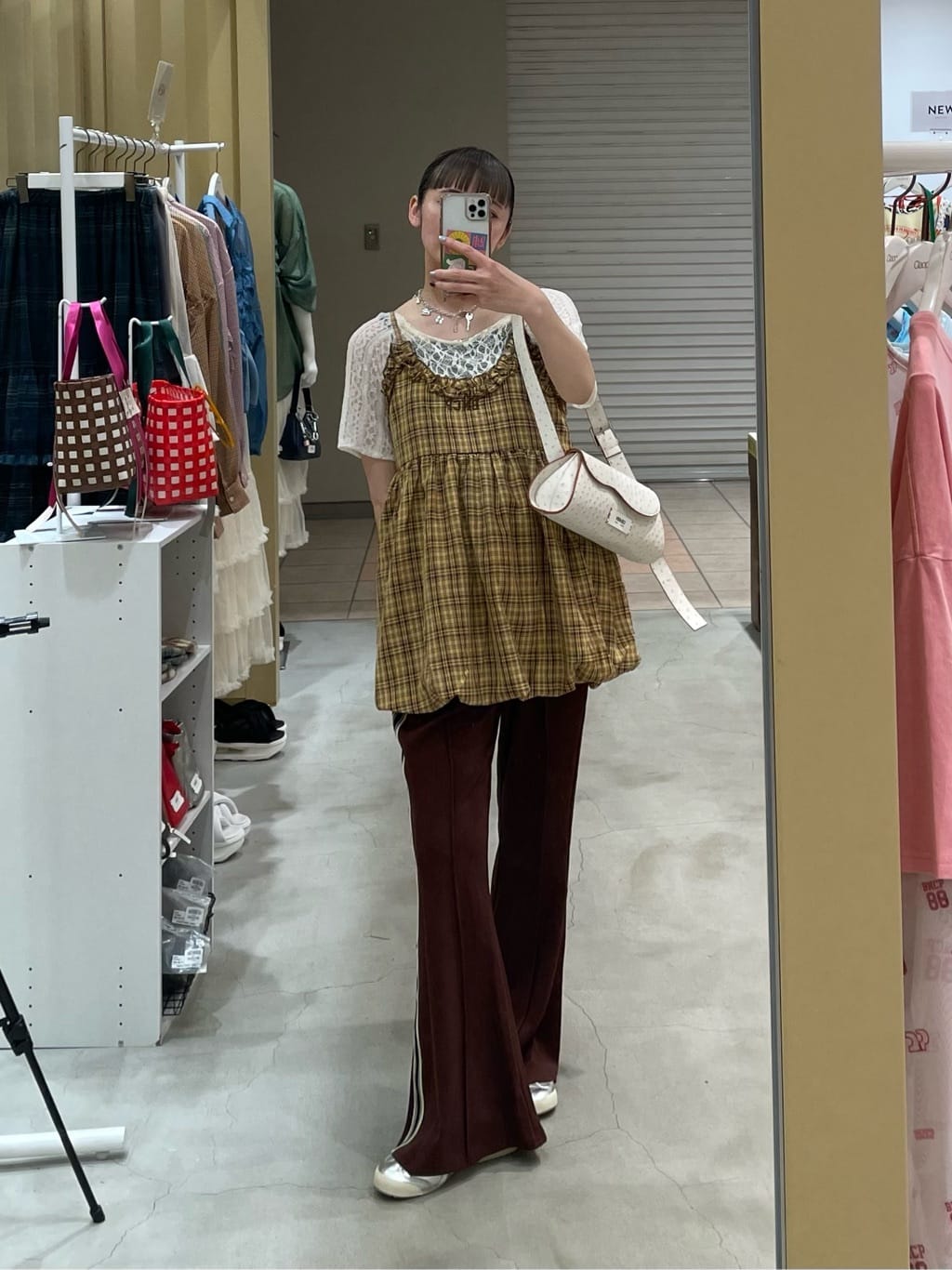 CIAOPANIC 荷葉邊格紋氣球ops