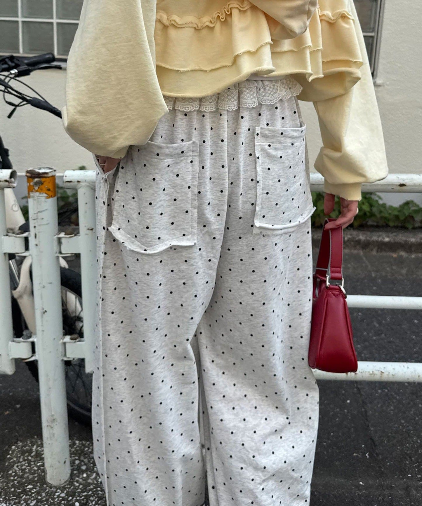 CIAOPANIC Dot curved sweatpants