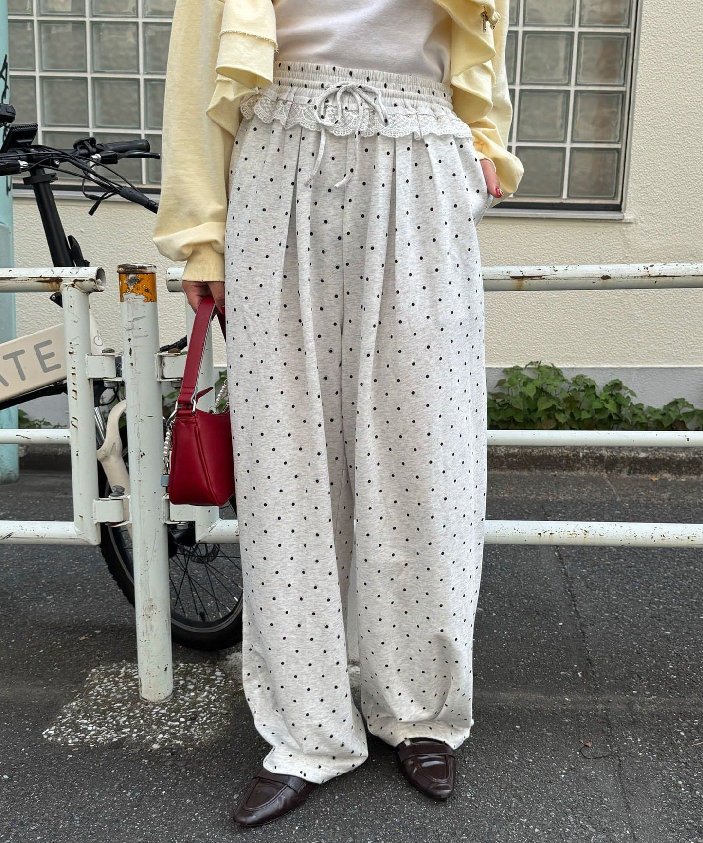 CIAOPANIC Dot curved sweatpants