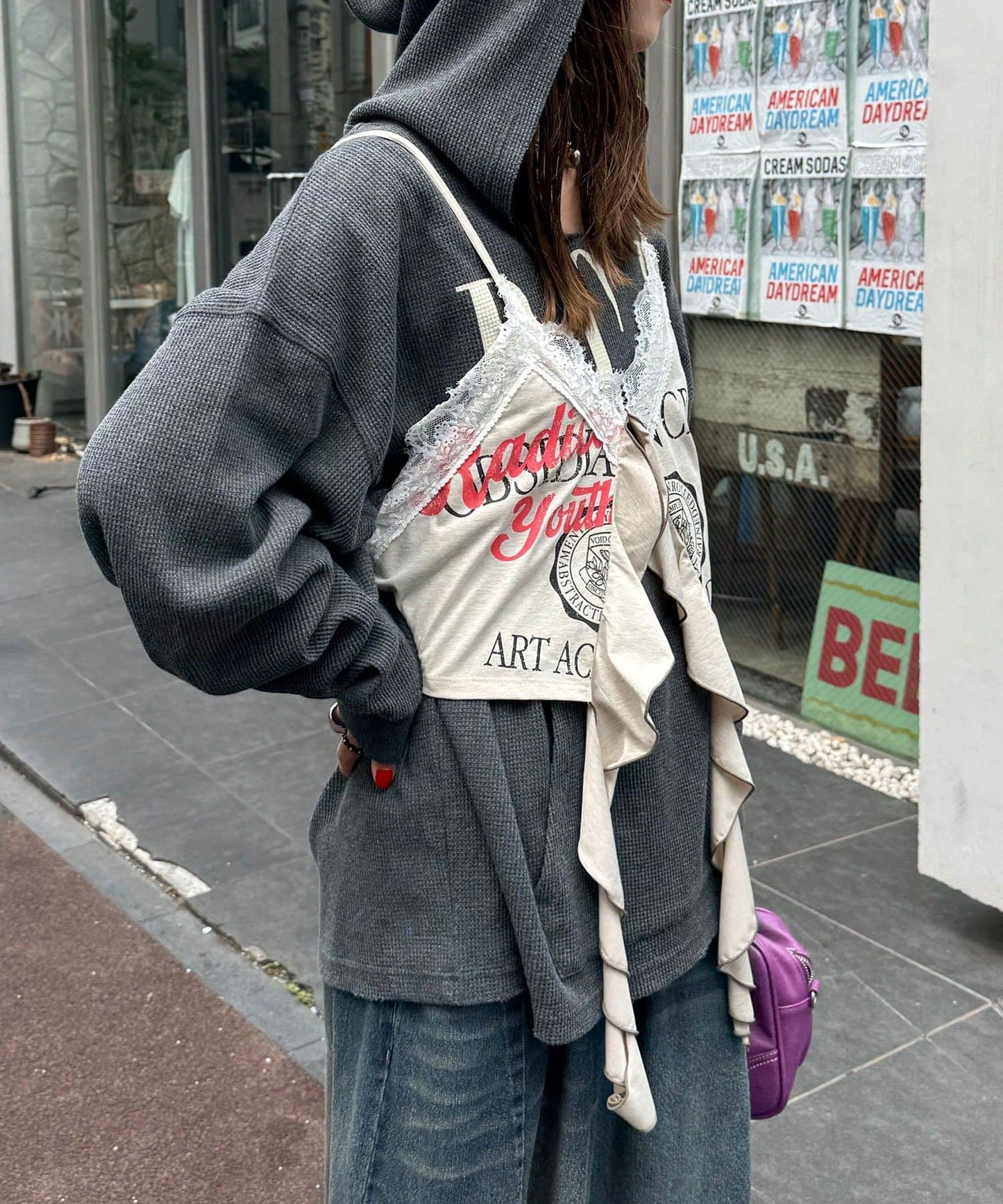 CIAOPANIC Drop frill cut logo bustier