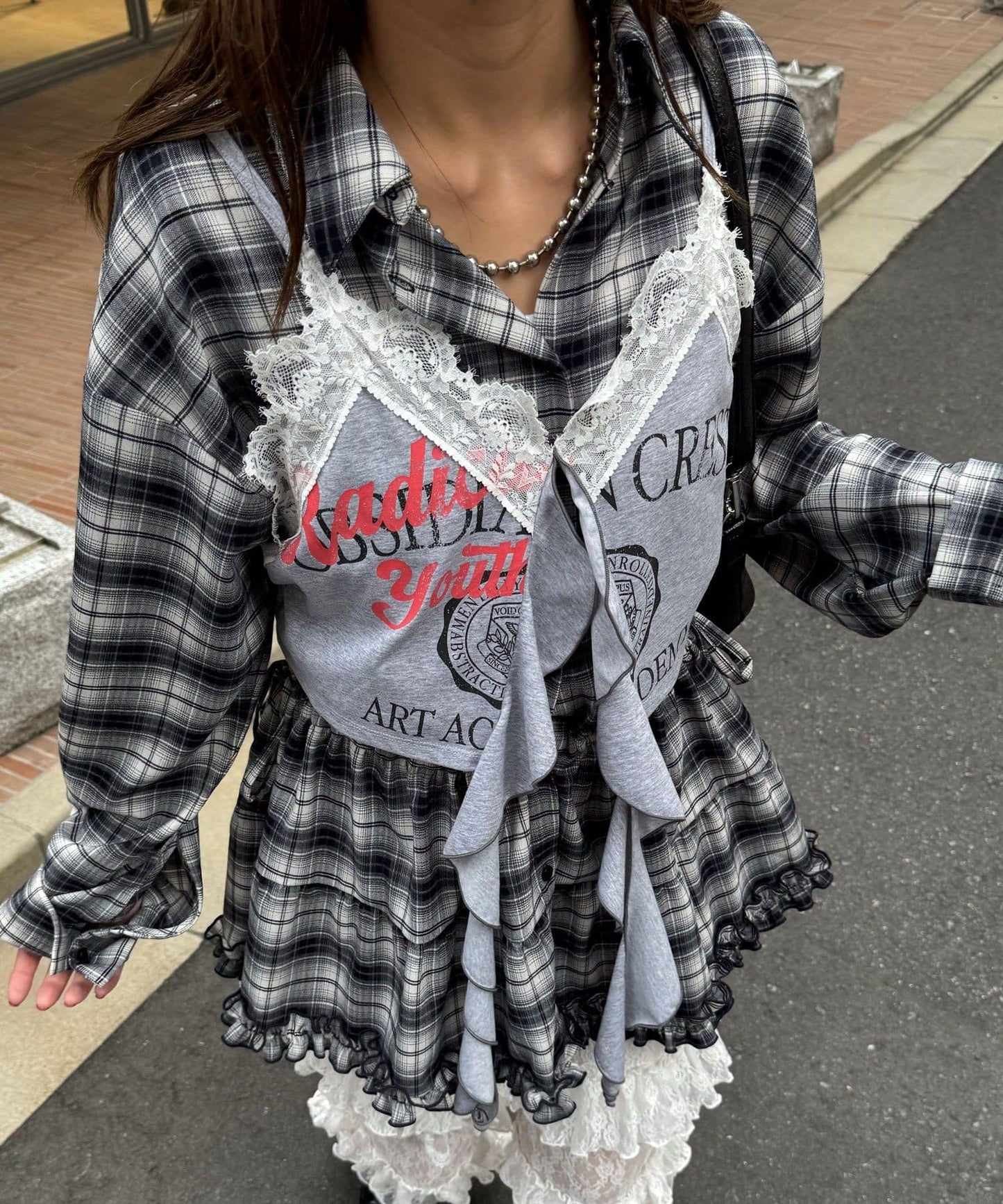 CIAOPANIC Drop frill cut logo bustier