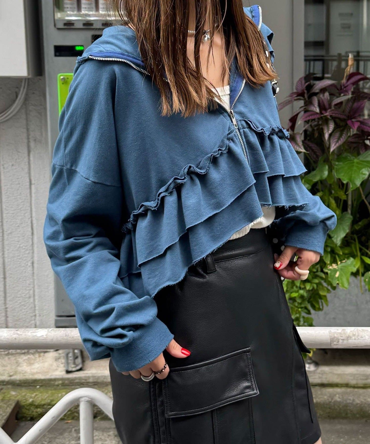 CIAOPANIC CP Logo荷葉邊分層破損hoodie