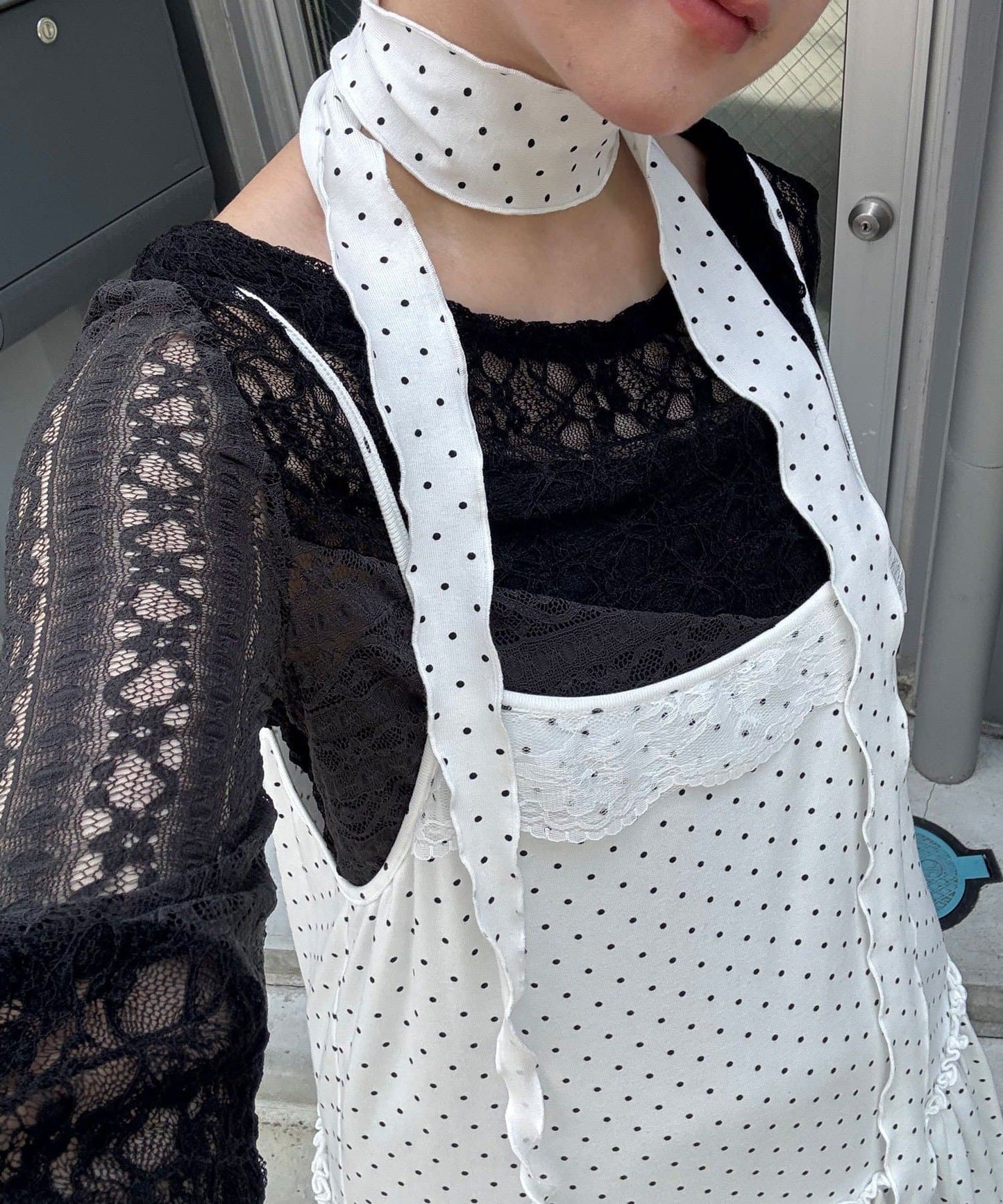 CIAOPANIC Choker + 不對稱束腰波點吊帶ops SET