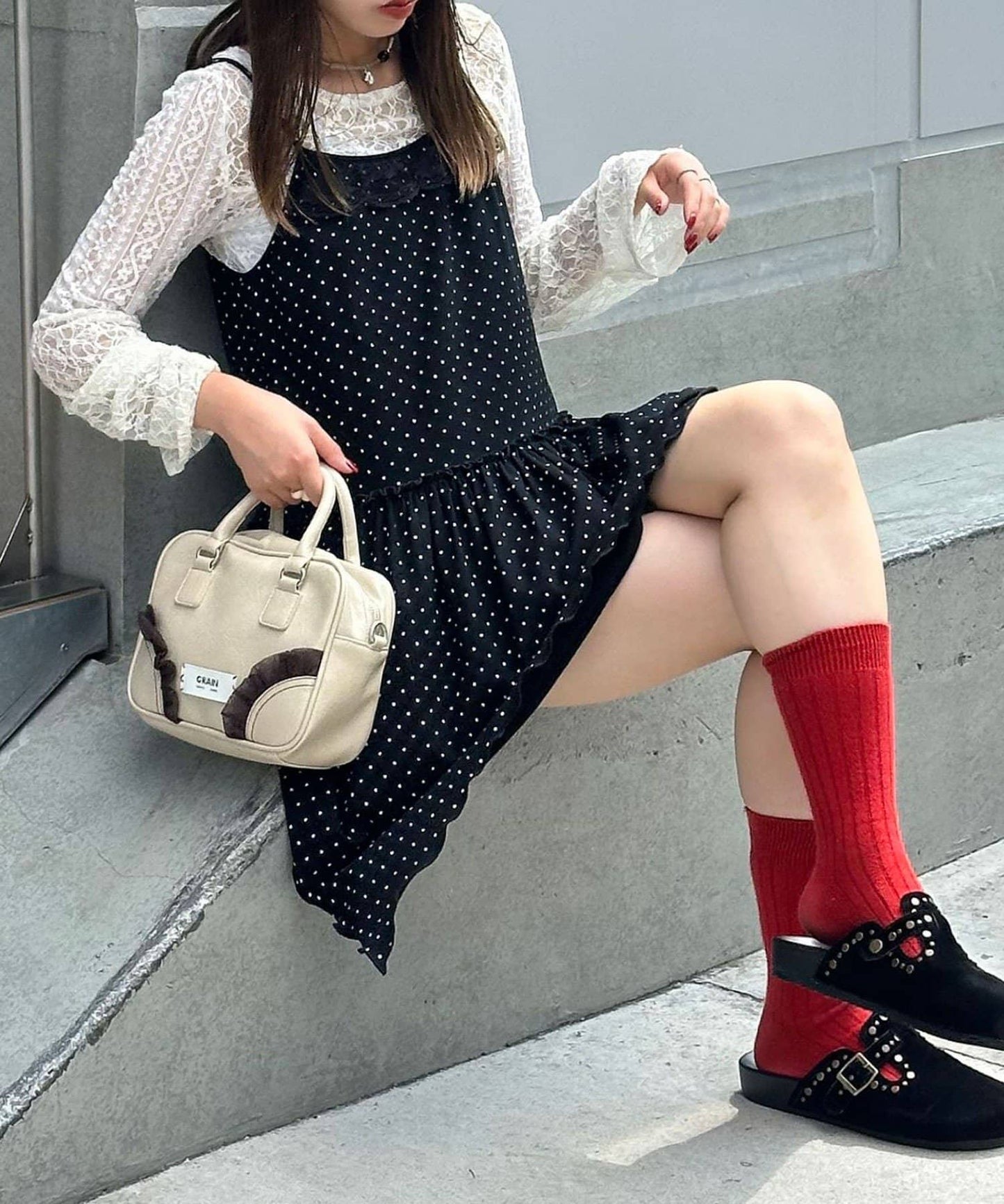 CIAOPANIC Choker + 不對稱束腰波點吊帶ops SET