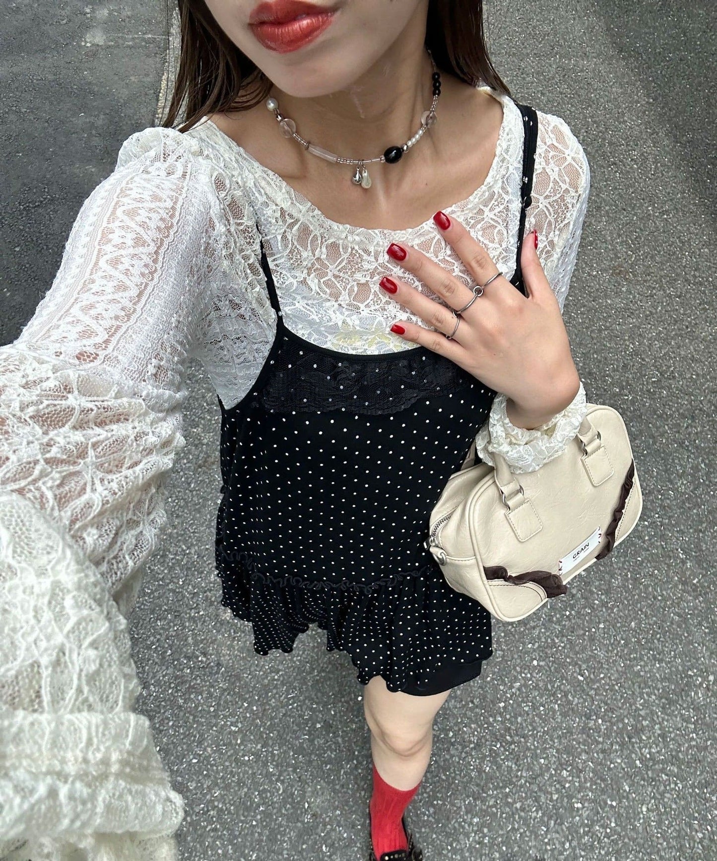 CIAOPANIC Choker + 不對稱束腰波點吊帶ops SET