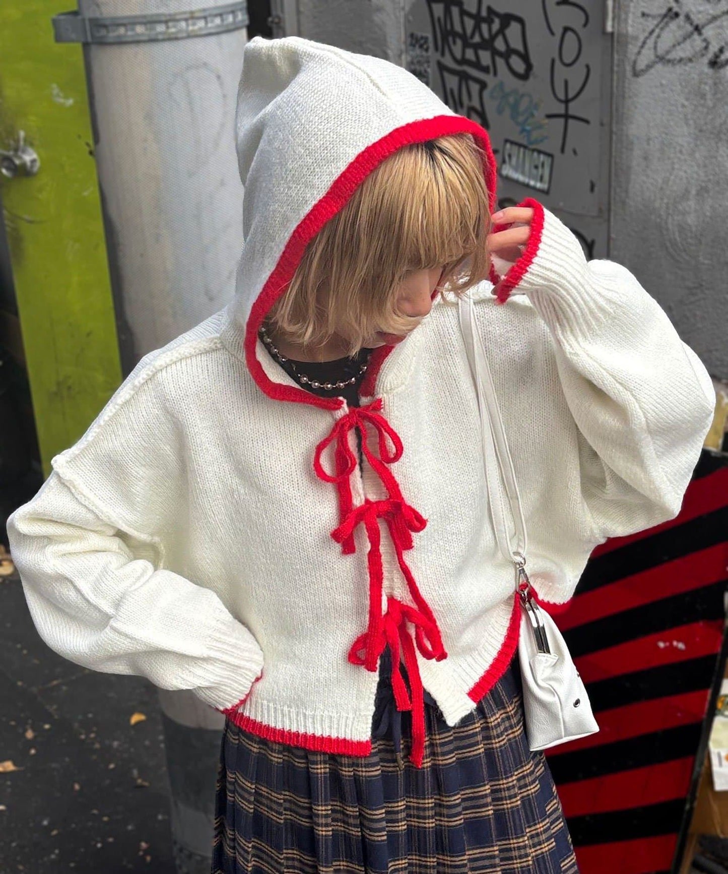 CIAOPANIC 拼色knit hoodie