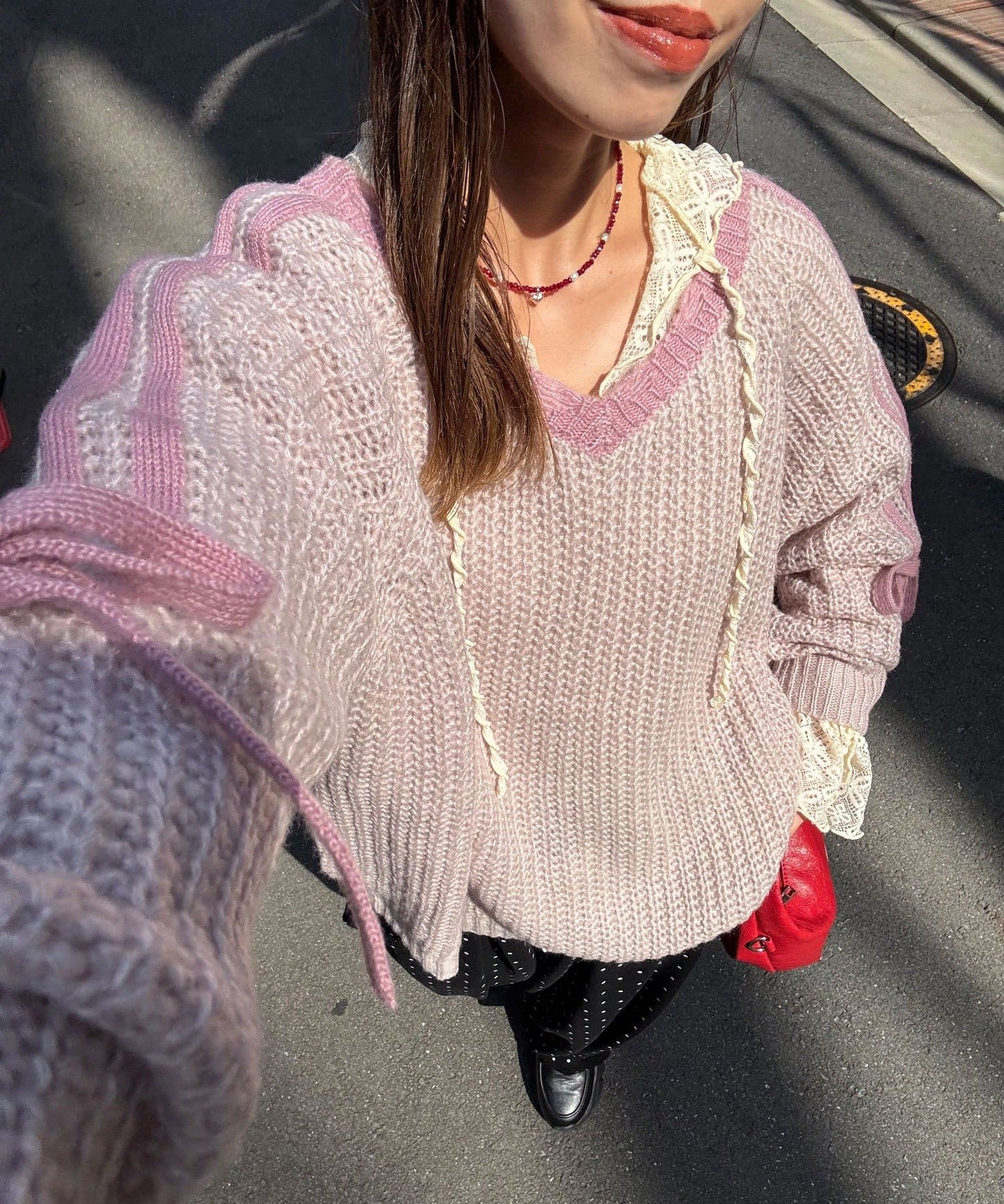 CIAOPANIC Line ribbon拼接針織