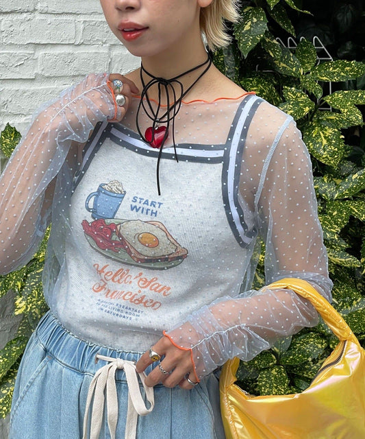 HELLO.SANFRANCISCO 波點透透top