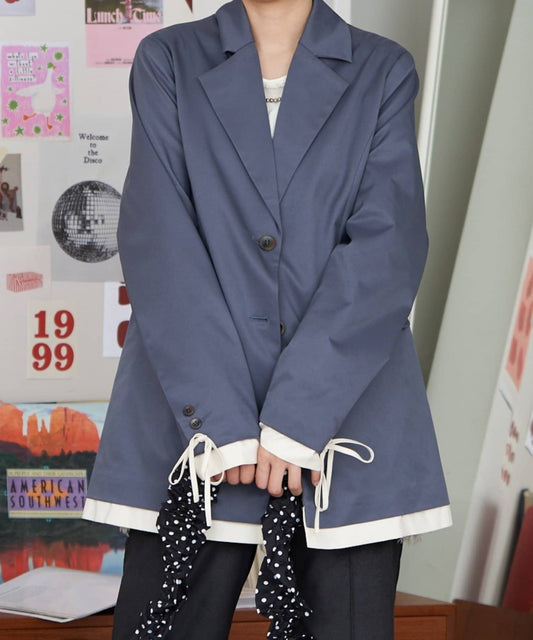 neutral by ciaopanic Layered ribbon tailored jacket