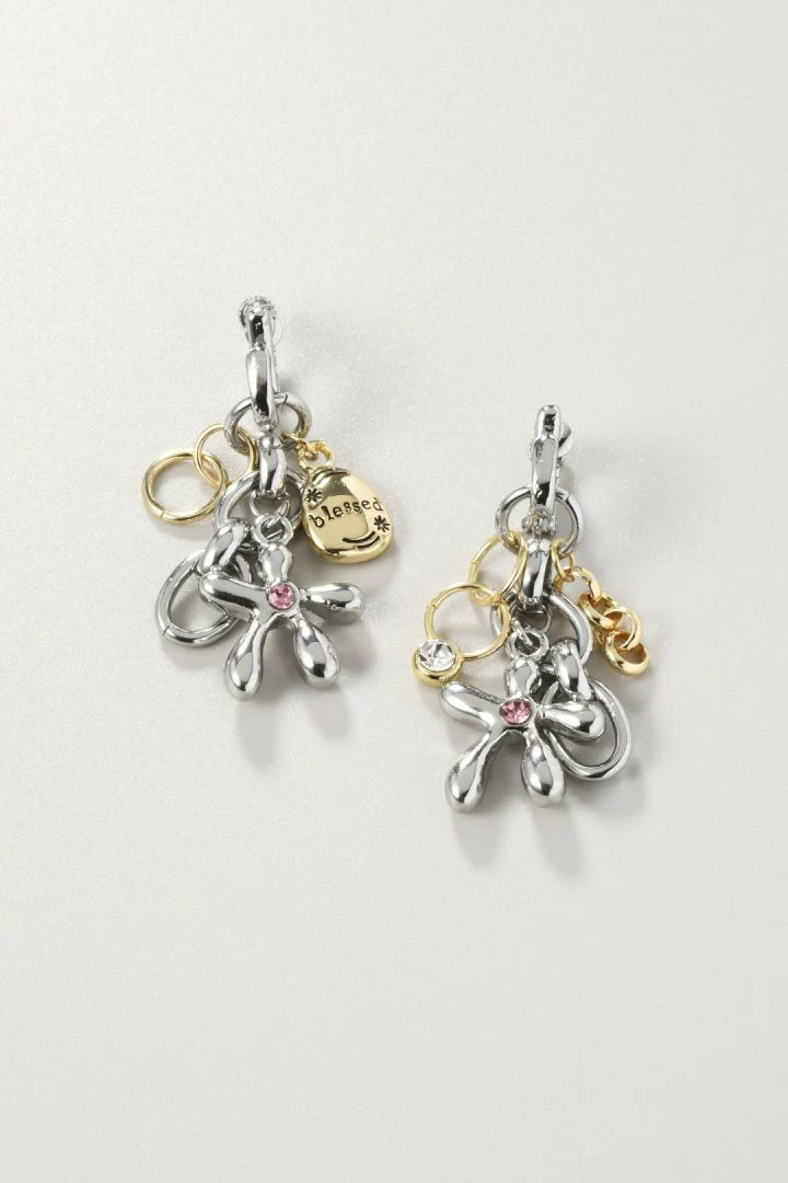 GOLDY Color Flower Charm Earrings
