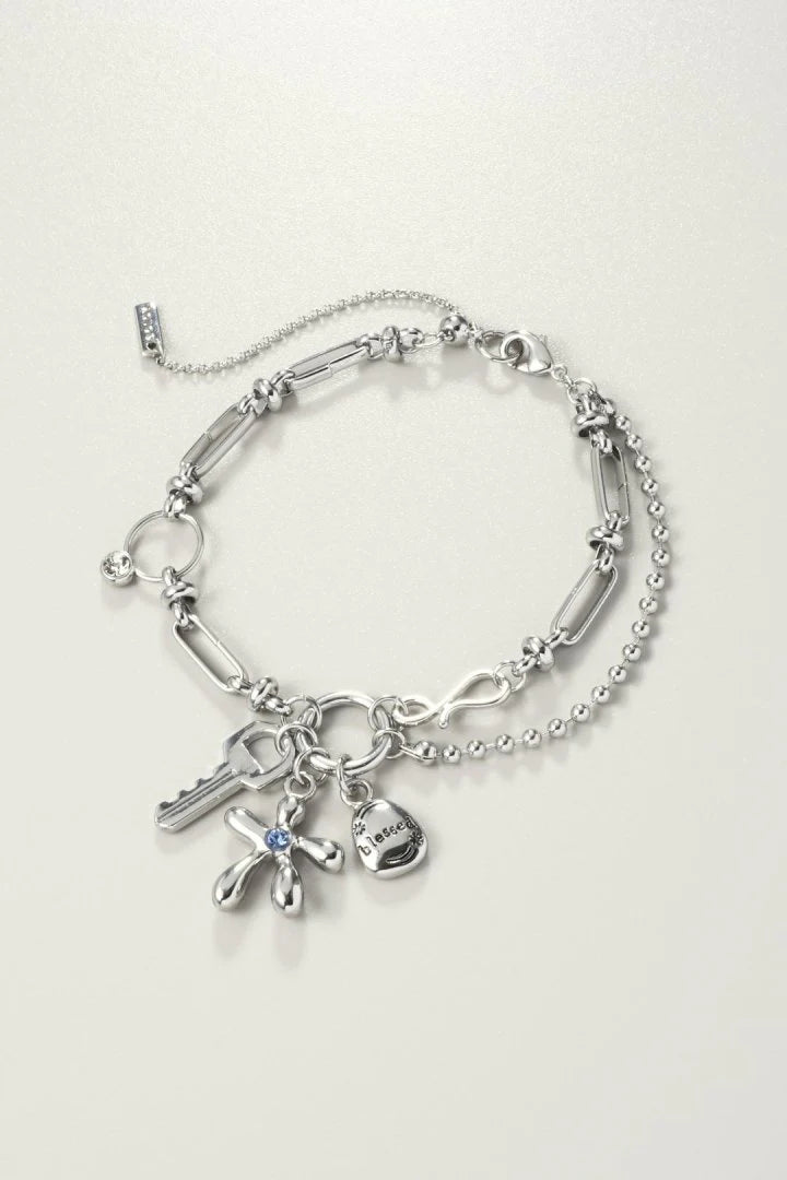 GOLDY Color Flower Charm Bracelet