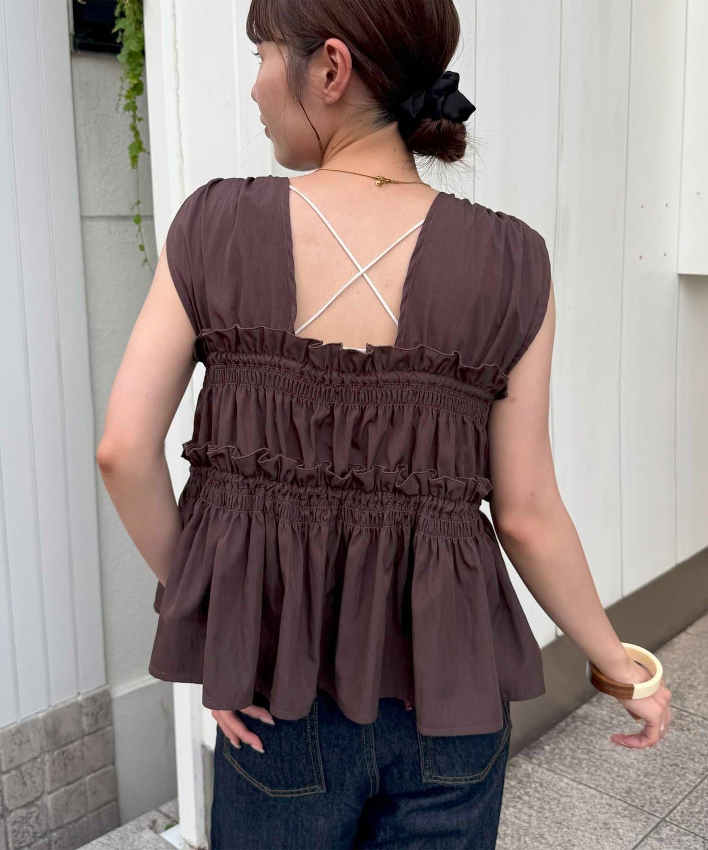 umm. By Discoat 褶褶絲帶sleeveless