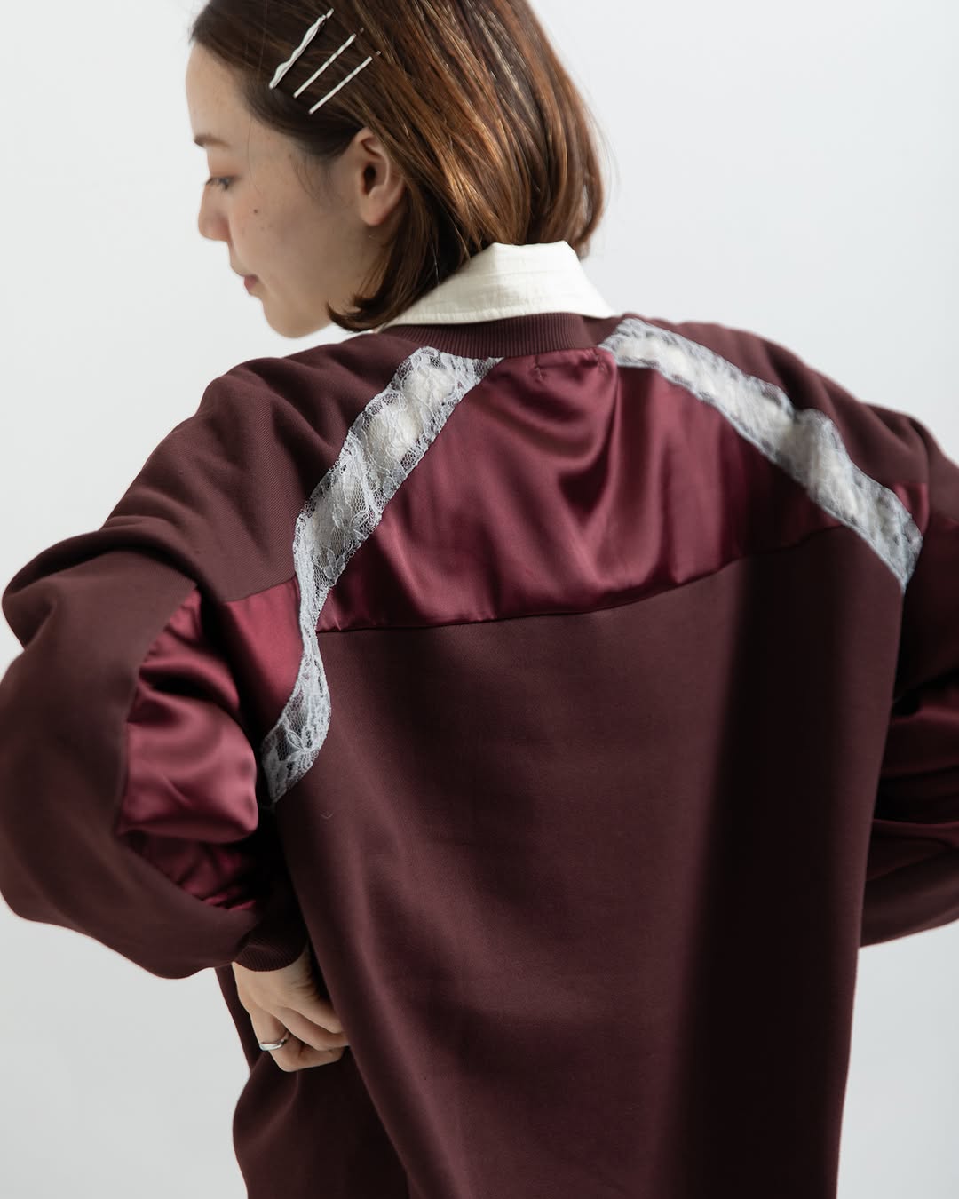 緞面Lace刺繡logo長袖球衣