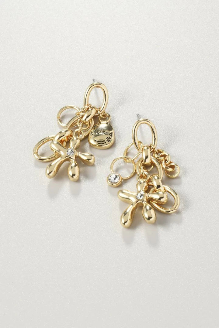 GOLDY Color Flower Charm Earrings