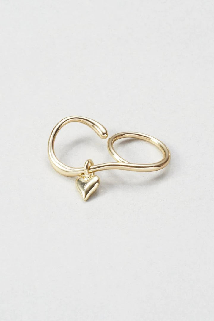 GOLDY 2way Heart Double Ring