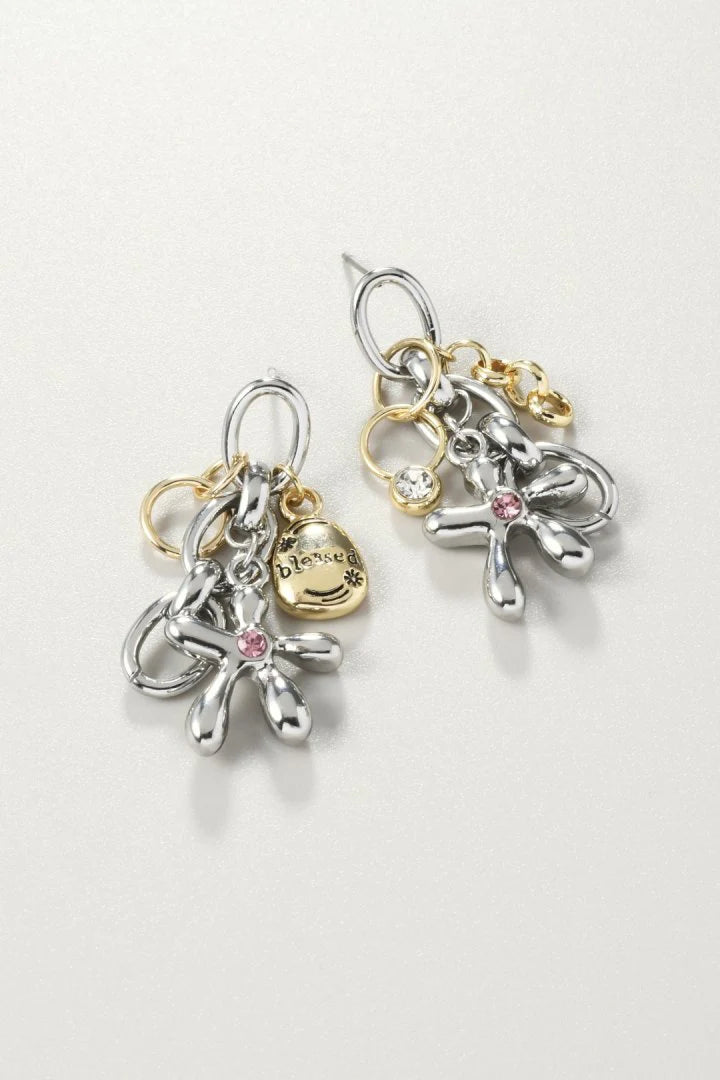GOLDY Color Flower Charm Earrings