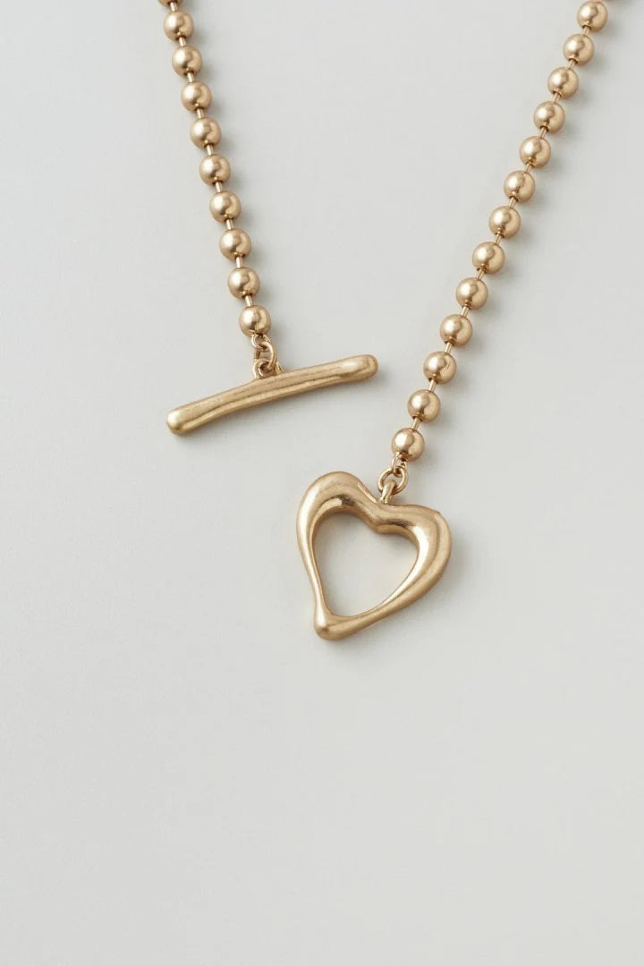 GOLDY Heart Ball Chain Necklace