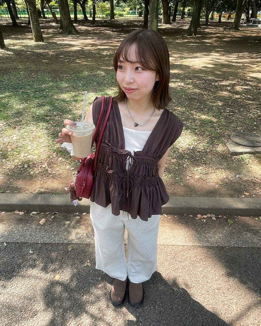 umm. By Discoat 褶褶絲帶sleeveless