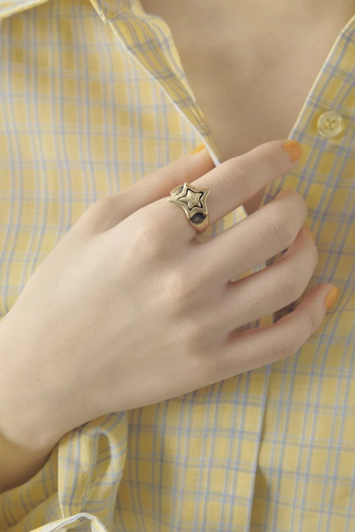 GOLDY Vintage Layered Star Ring