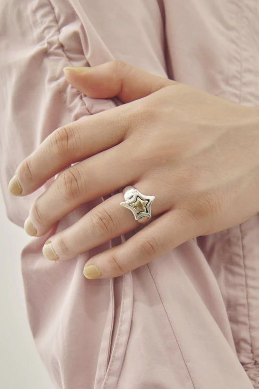 GOLDY Vintage Layered Star Ring