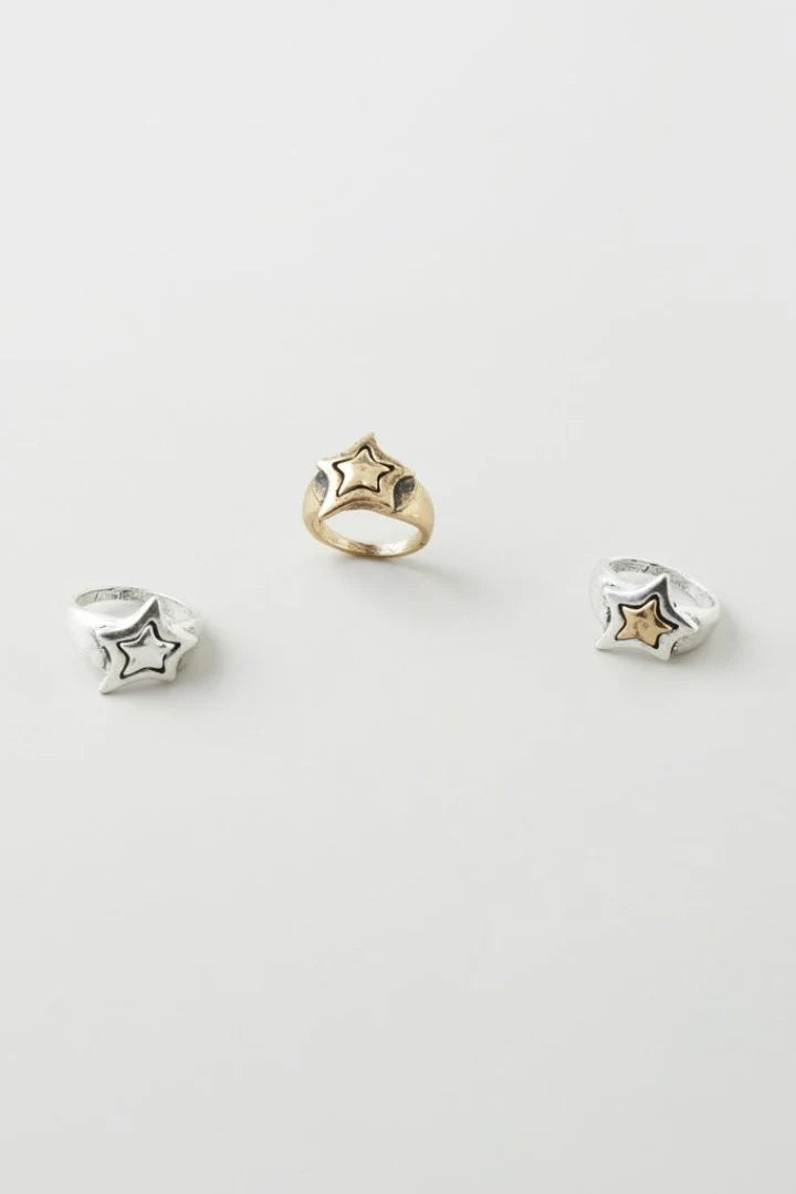 GOLDY Vintage Layered Star Ring