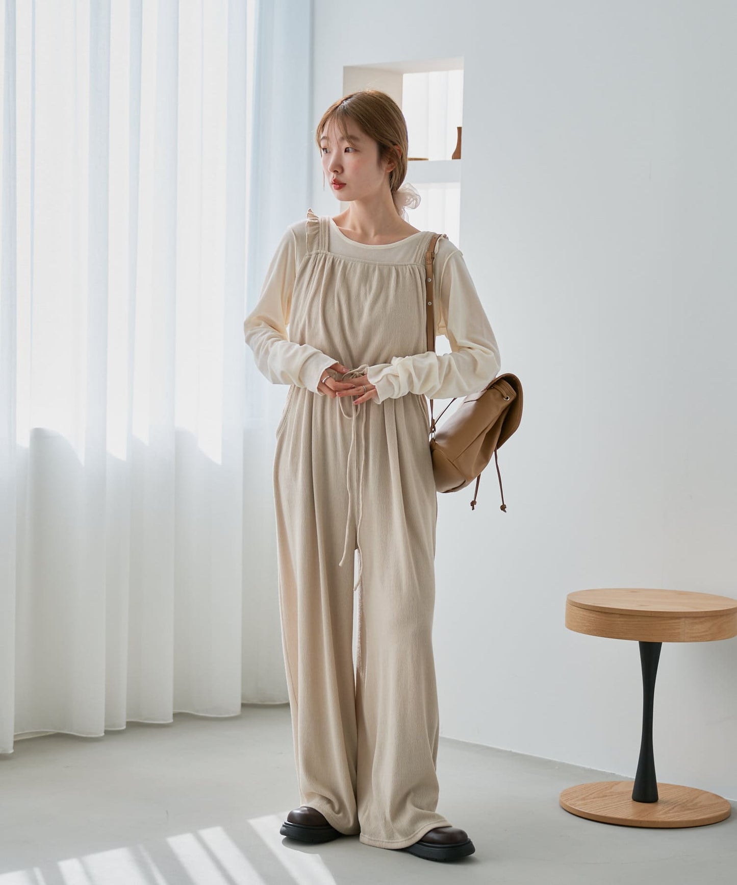 Kastane 荷葉邊工裝褲