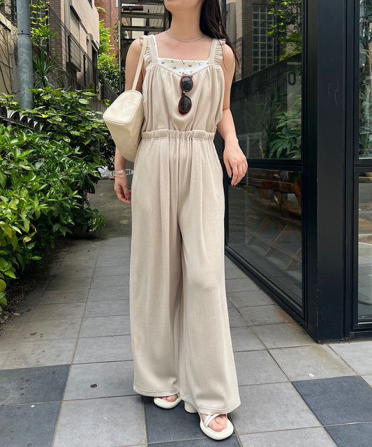 Kastane 荷葉邊工裝褲