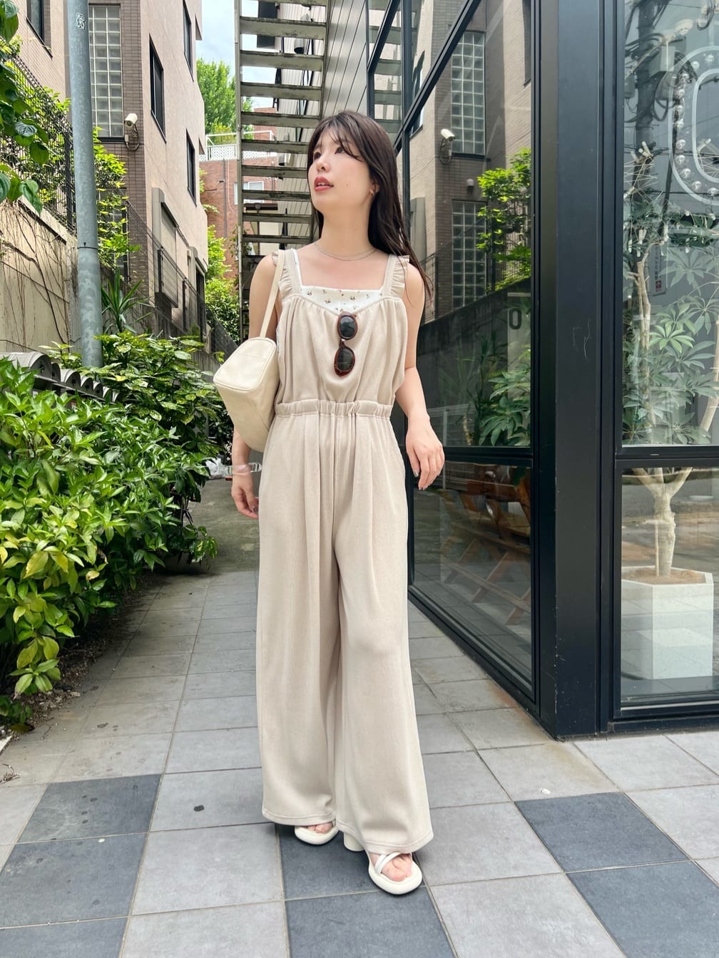 Kastane 荷葉邊工裝褲